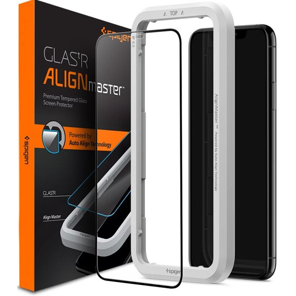 Spigen 3D tvrzené sklo Align FC Apple iPhone 11 Pro/XS/X černé