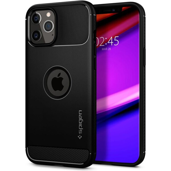 Spigen Rugged Armor kryt iPhone 12 / 12 Pro černý