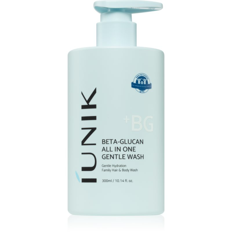 IUNIK Beta Glucan All In One Gentle Wash jemná čisticí pěna na tvář, tělo a vlasy 300 ml