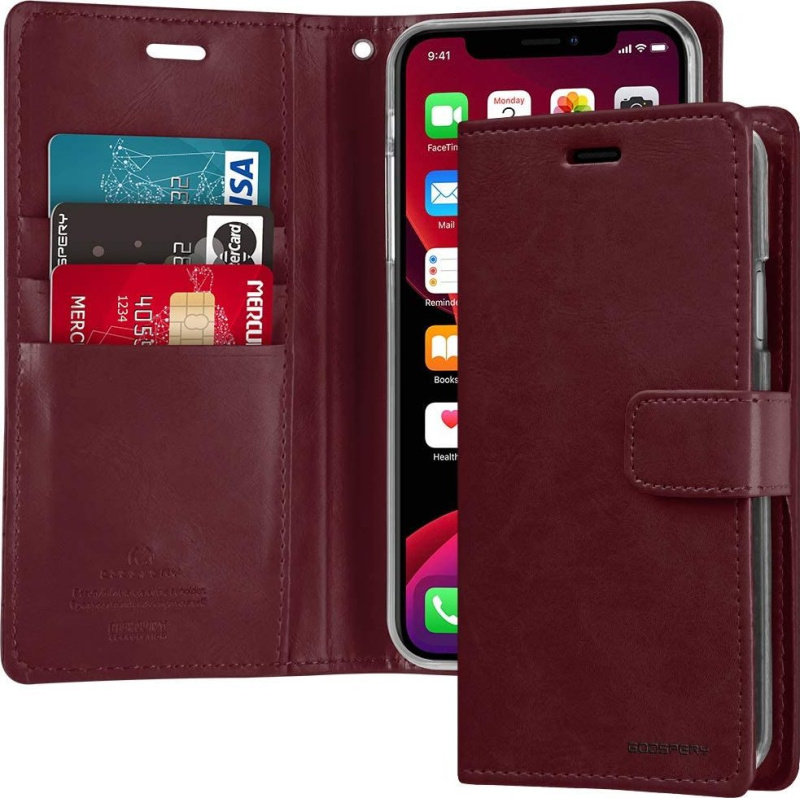 Mercury Knížkové pouzdro na iPhone 12 / 12 Pro - Mercury, Bluemoon Diary Wine