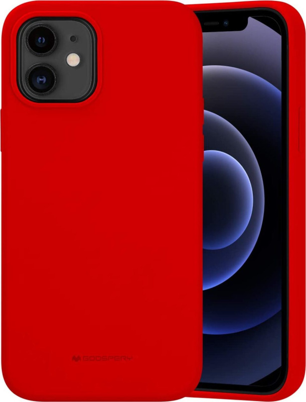 Mercury Ochranný kryt pro iPhone 12 / 12 Pro - Mercury, Silicone Red