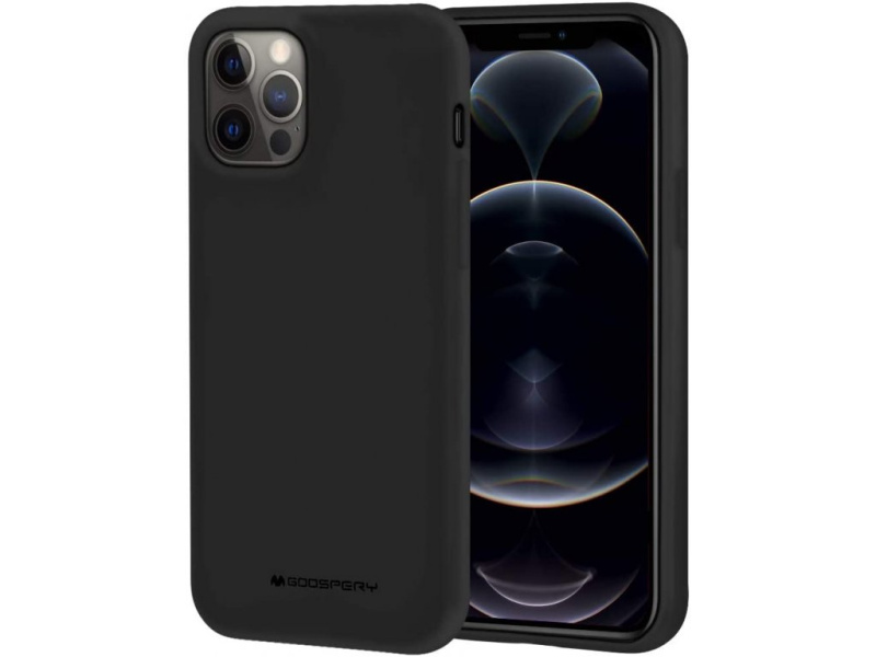 Ochranný kryt pro iPhone 12 Pro MAX - Mercury, Soft Feeling Black