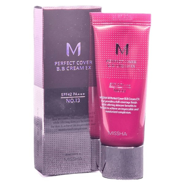 Missha M Perfect Cover BB krém s velmi vysokou UV ochranou malé balení odstín No. 13 Bright Beige SPF 42/PA+++ 20 ml