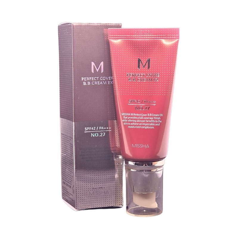 Missha M Perfect Cover BB krém s vysokou UV ochranou odstín No. 27 Honey Beige SPF42/PA+++ 50 ml