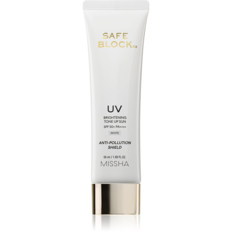 Missha Safe Block RX Brightening Tone Up Sun tónovací opalovací krém pro sjednocení barevného tónu pleti SPF 50+ 50 ml