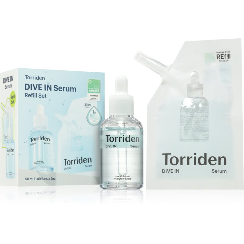 Torriden Dive In Serum Refill Set intenzivně hydratační sérum pro rozjasnění pleti + náhradní náplň 2x50 ml