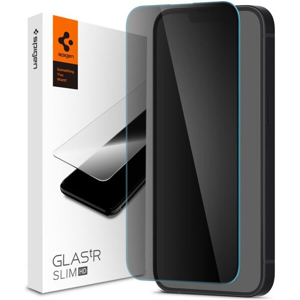 Spigen tR Slim HD ochranné sklo iPhone 16e/14/13 Pro/13 černé
