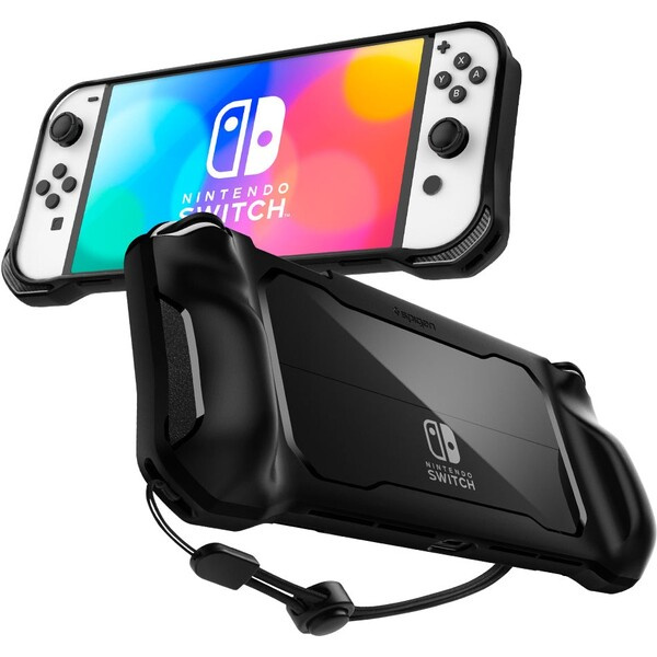 Pouzdro SPIGEN RUGGED ARMOR NINTENDO SWITCH OLED MATTE černé Černá