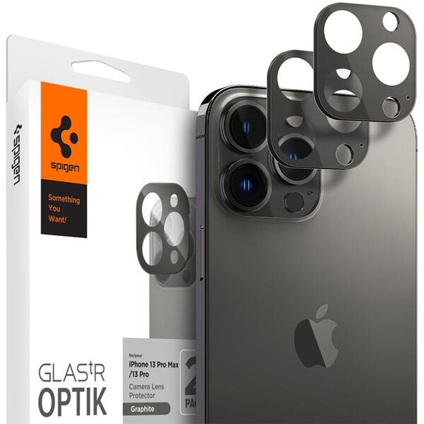 Spigen tR Optik 2 Pack tvrzené sklo na fotoaparát iPhone 13 Pro/13 Pro Max černé