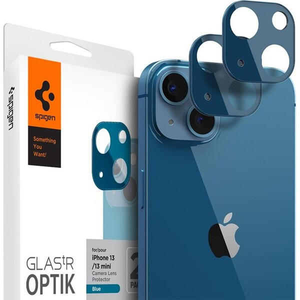 Spigen tR Optik 2 Pack tvrzené sklo na fotoaparát iPhone 13/13 mini modré