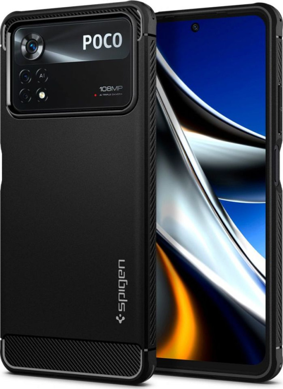 Spigen Ochranný kryt pro Xiaomi Poco X4 Pro 5G - Spigen, Rugged Armor Black