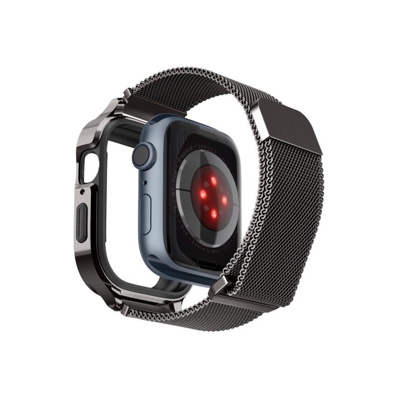 Řemínek pro Apple Watch 42/44/45/49 mm Spigen Metal Fit Pro - šedý