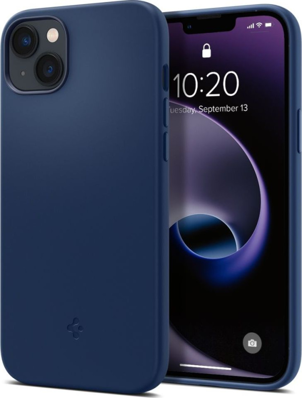 Spigen Ochranný kryt pro iPhone 14 PLUS - Spigen, Silicone Fit MagSafe Navy Blue