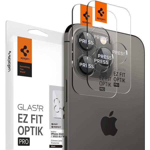 Spigen Glass tR EZ Fit Optik Pro skla iPhone 16 Pro/15 Pro/14 Pro/16 Pro Max/15 Pro Max/14 Pro Max
