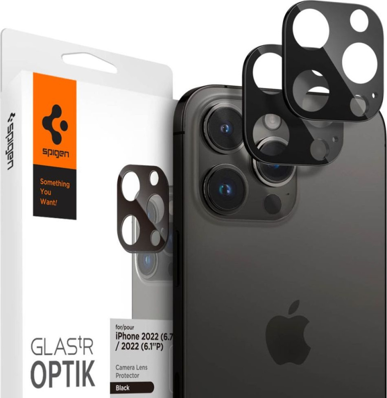 Spigen Glass tR Optik 2 Pack skla iPhone 16 Pro/16 Pro Max/15 Pro/15 Pro Max/14 Pro/14 Pro Max černá