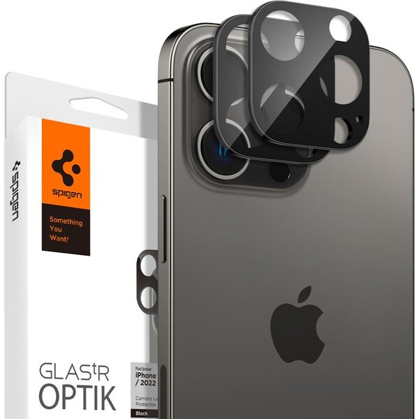 Spigen Glass tR Optik 2 Pack skla iPhone 16 Pro/16 Pro Max/15 Pro/15 Pro Max/14 Pro/14 Pro Max černá