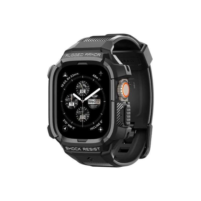Řemínek pro Apple Watch 42/44/45/49 mm Spigen Rugged Armor Pro - černý