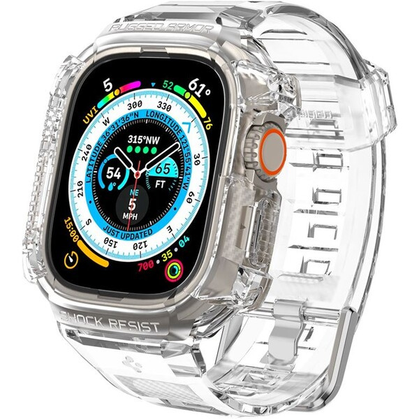 Spigen Rugged Armor Pro kryt s řemínkem Apple Watch Ultra 2/Ultra 49mm čirý