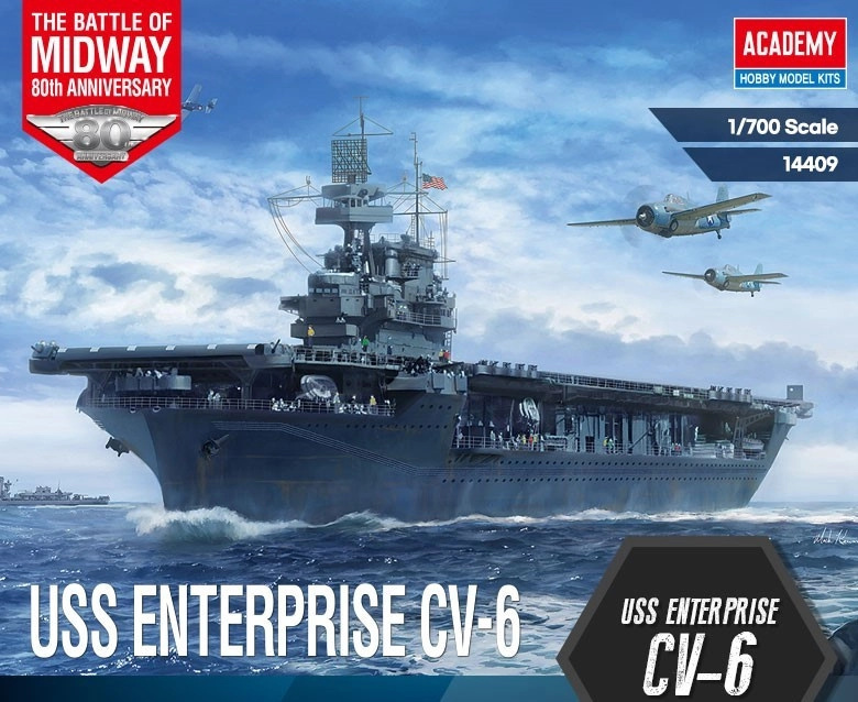 Academy USS Enterprise CV 6 Batte of Midway 1:700