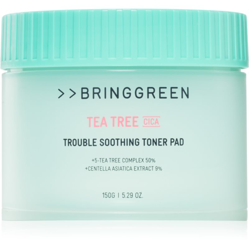 BRINGGREEN Tea Tree Cica Trouble Soothing Toner Pad tonizační polštářky se zklidňujícím účinkem 90 ks