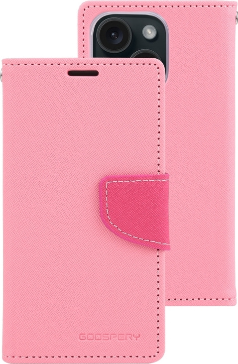 Mercury Pouzdro na iPhone 15 - Mercury, Fancy Diary Pink/HotPink