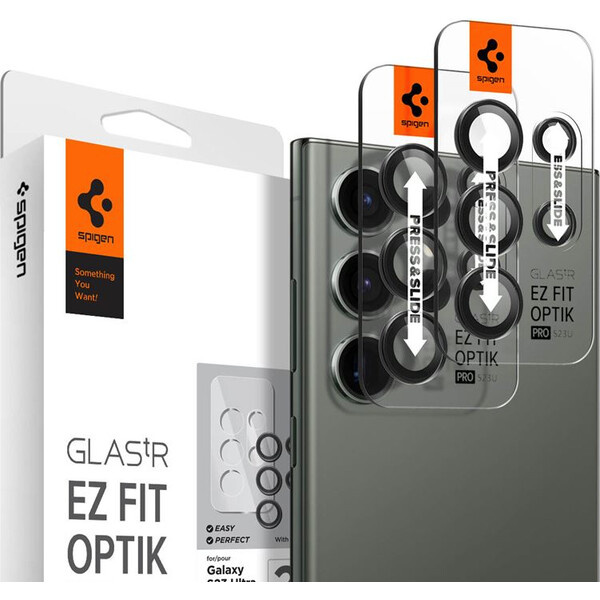 Spigen Glass EZ Fit Optik Pro 2 Pack tvrzené sklo na fotoaparát Samsung Galaxy S23 Ultra