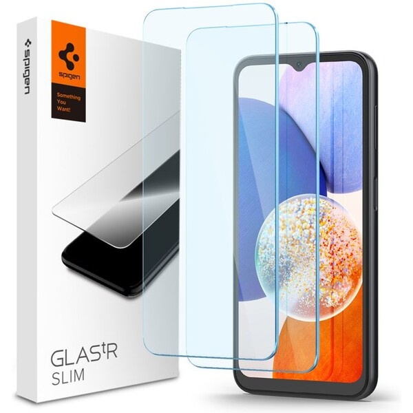 Spigen Glass tR Slim ochrané sklo pro Samsung Galaxy A14 5G/A14 LTE 2ks AGL05971 Čirá