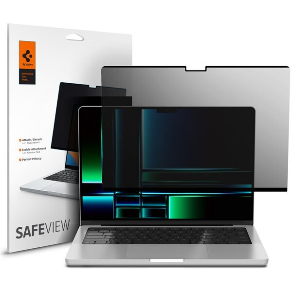 Spigen SafeView Privacy fólie MacBook Pro 14" M3 2024/M2 2023/M1 2021