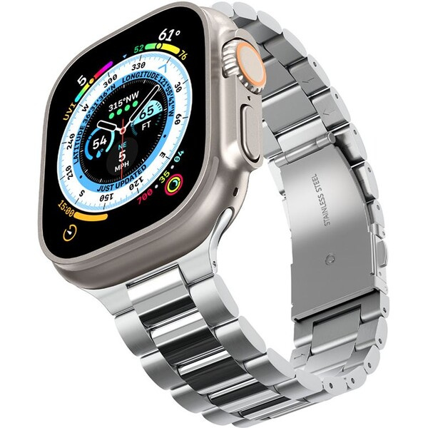 Spigen Modern Fit 316L řemínek pro Apple Watch 49mm/45mm/44mm/42mm stříbrná AMP06356 Stříbrná