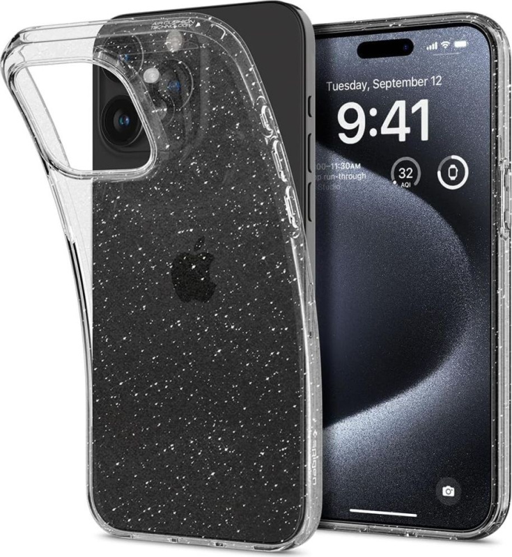 Spigen Liquid Crystal Glitter kryt iPhone 15 Pro třpytivý