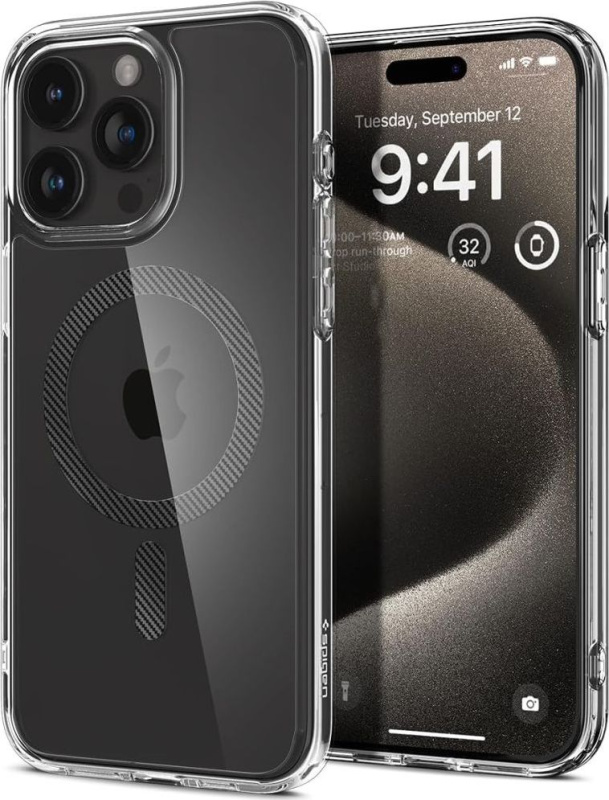Spigen Ultra Hybrid MagFit kryt iPhone 15 Pro karbonový