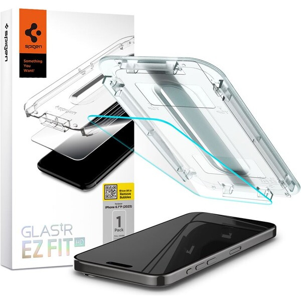 Spigen Glass tR EZ Fit HD tvrzené sklo iPhone 15 Pro čiré