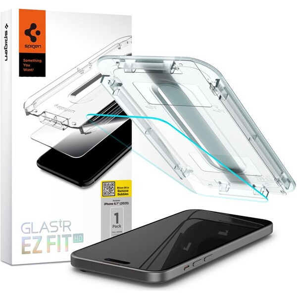 Spigen Glass tR EZ Fit HD tvrzené sklo iPhone 16/15 čiré