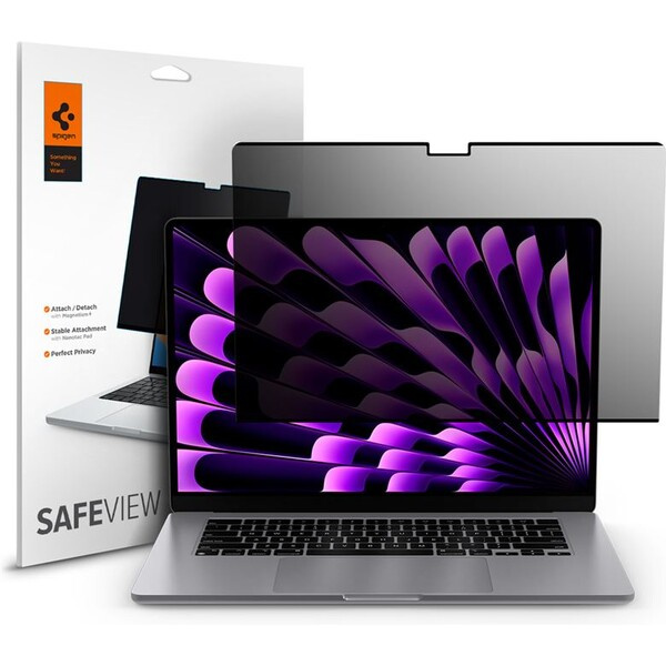 Spigen SafeView Privacy Filter ochranná fólie MacBook Air 15" M2/M3/M4