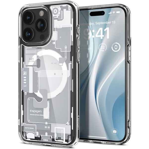 Spigen Ultra Hybrid MagFit kryt iPhone 15 Pro zero one bílý