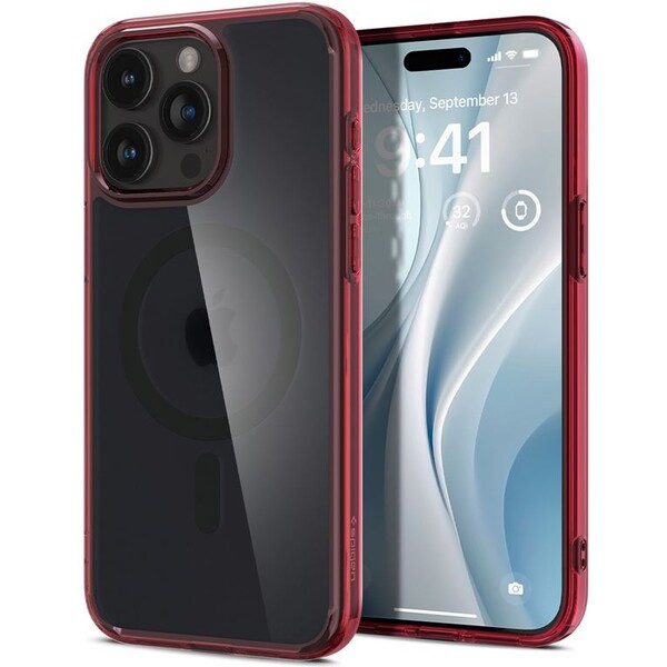 Spigen Ultra Hybrid MagFit kryt iPhone 15 Pro červený
