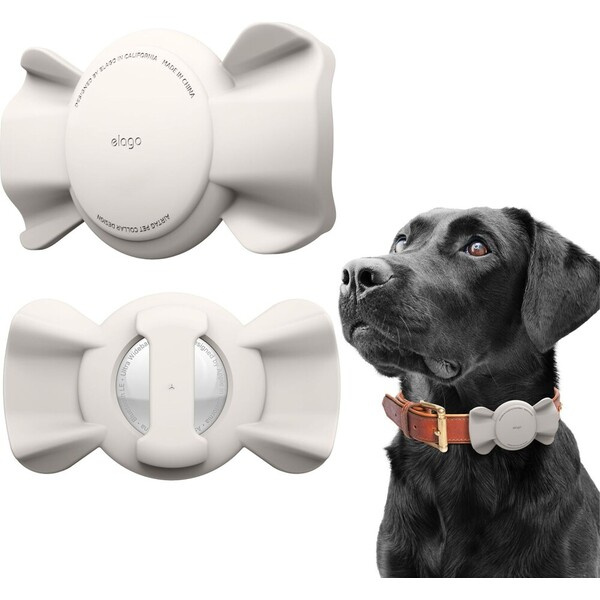 ELAGO Pet Collar pouzdro pro Apple AirTag krémové