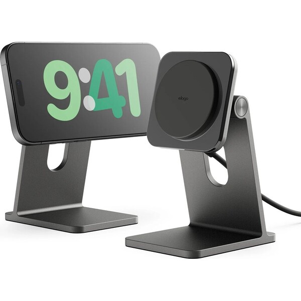 ELAGO Wireless Charging Aluminium Stand Qi2/MagSafe nabíjecí stojánek 15W černý