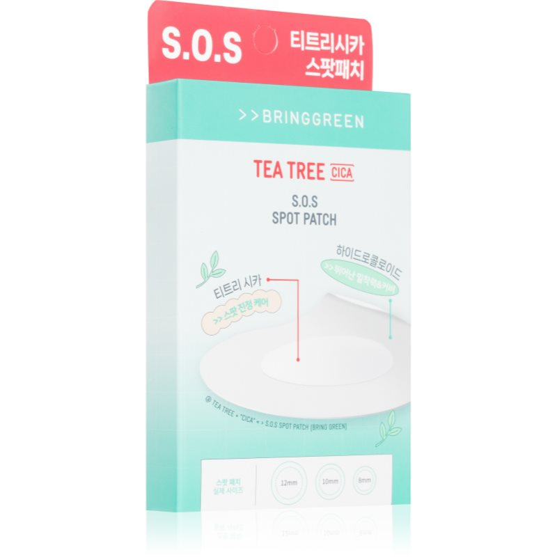 BRINGGREEN Tea Tree Cica SOS Spot Patch náplasti na problematickou pleť se zklidňujícím účinkem 100 ks