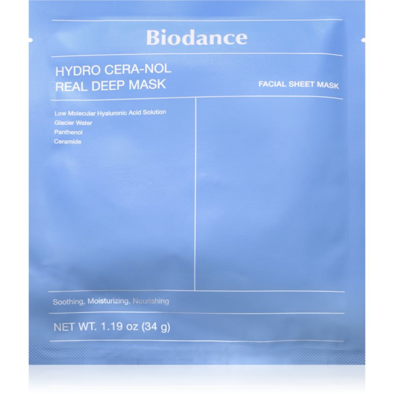 Biodance Hydro Cera-nol Real Deep Mask hydratační pleťová maska se zklidňujícím účinkem 4 ks