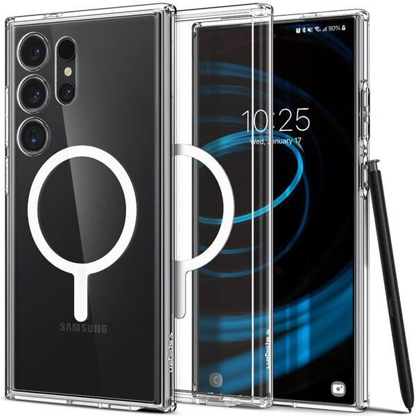 Spigen Ultra Hybrid OneTap Metal Ring MagFit kryt Samsung Galaxy S24 Ultra bílý