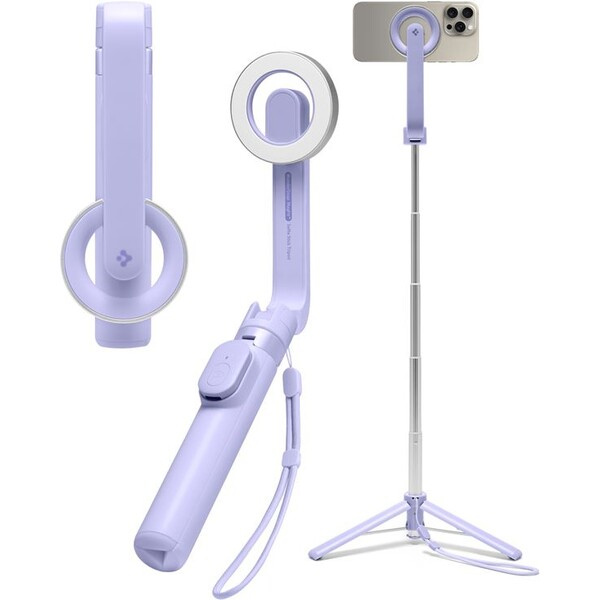Spigen MagSafe Tripod Selfie Stick fialová