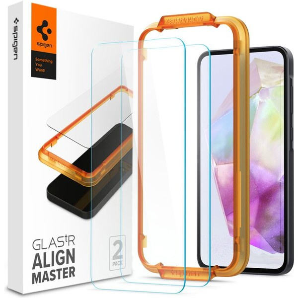 Spigen Glass tR AlignMaster 2 Pack tvrzené sklo Samsung Galaxy A35