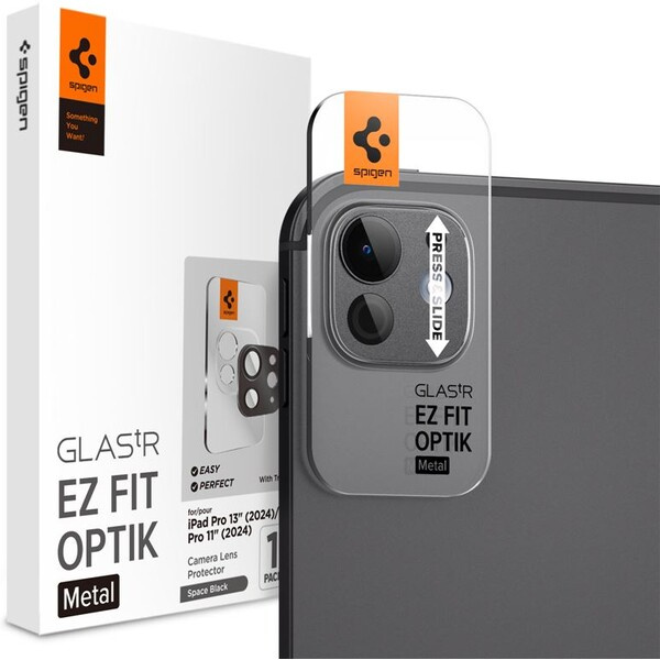 Spigen Glass tR EZ Fit Optik Metal sklo na fotoaparát iPad Pro 13" 2024/ iPad Pro 11" 2024 černé