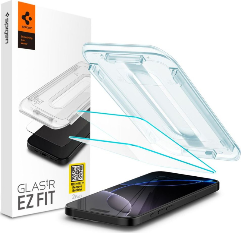 Spigen Glass tR EZ Fit tvrzené sklo iPhone 16 Pro Max čiré (2-pack)