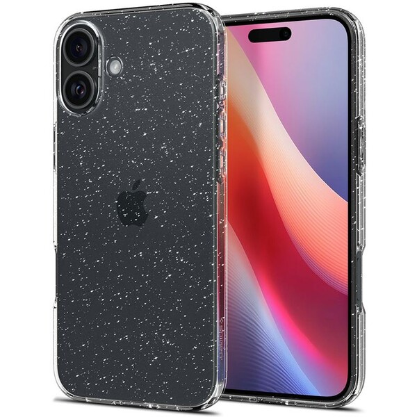 Spigen Liquid Crystal Glitter kryt iPhone 16 Plus crystal quartz