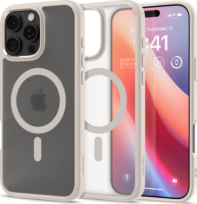 Spigen Ultra Hybrid MagSafe kryt iPhone 16 Pro frost natural titanium