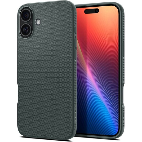 Spigen Liquid Air kryt iPhone 16 abyss green