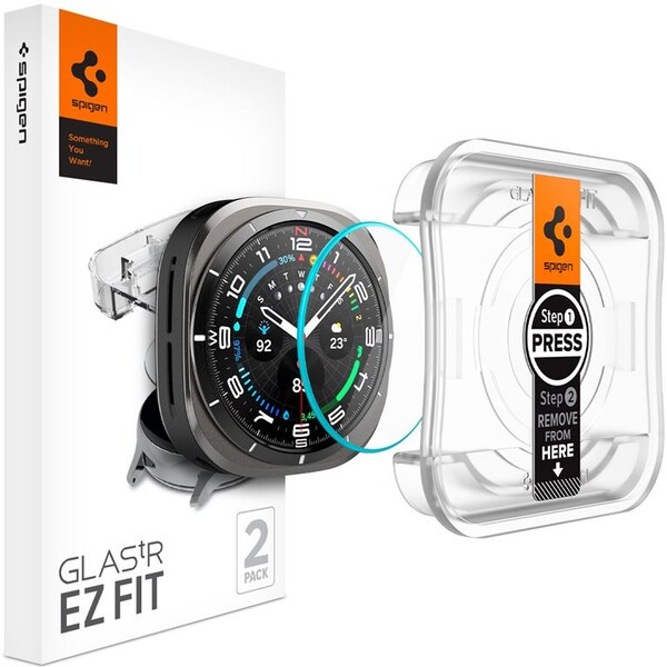 Spigen Glass tR EZ Fit sklo Samsung Galaxy Watch Ultra čiré (2 ks)