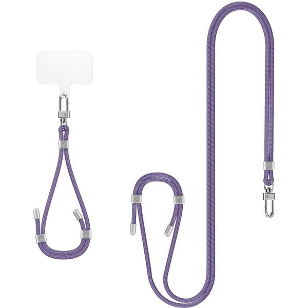 Spigen Universal Set 2 popruh a poutko s karabinou fialová